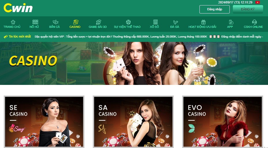 Hệ thống Cwin bảo mật tạo nên sảnh Casino an toàn