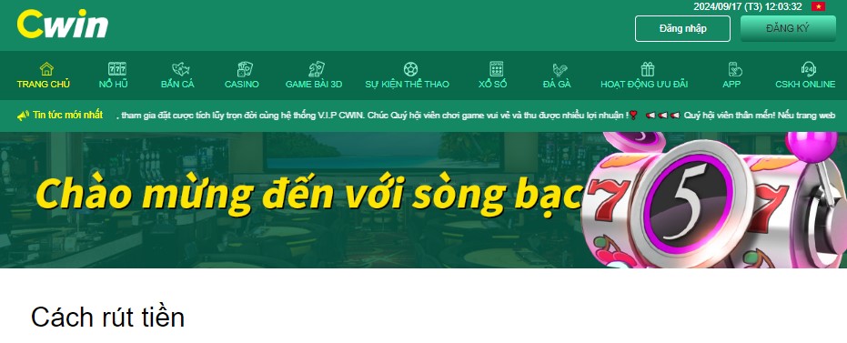 Nhiều hình thức rút tiền Cwin